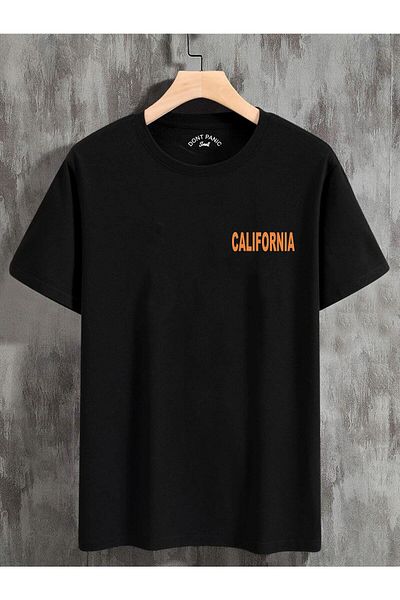 Relax family xf Мъжка тениска Surf California с щампа на гърба, черна, голям размер