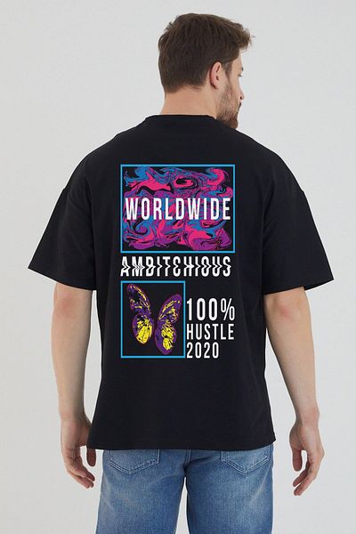 Relax family xf Μαύρο μπλουζάκι Unisex Oversize - Worldwide Print