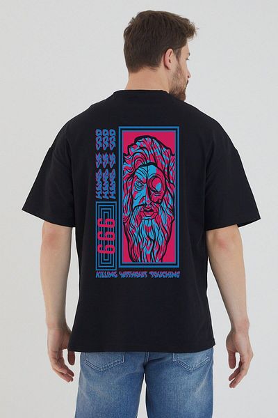 Relax family xf Μαύρο μπλουζάκι Unisex Oversize - Hand Of God Back Print