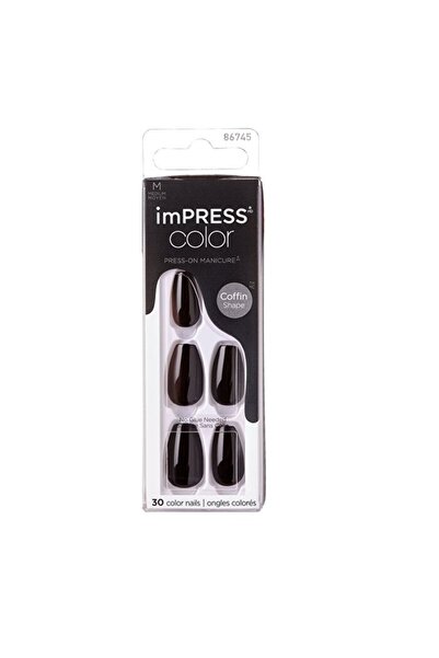 Impress Color Kendinden Yapışkanlı Takma Tırnak Medium - All Black - 1 Adet