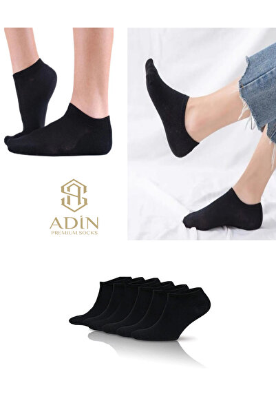 Adin Икономични опаковки от 10 черни чорапи до глезена (БЕЗШЕВНИ ПРЪСТИ)