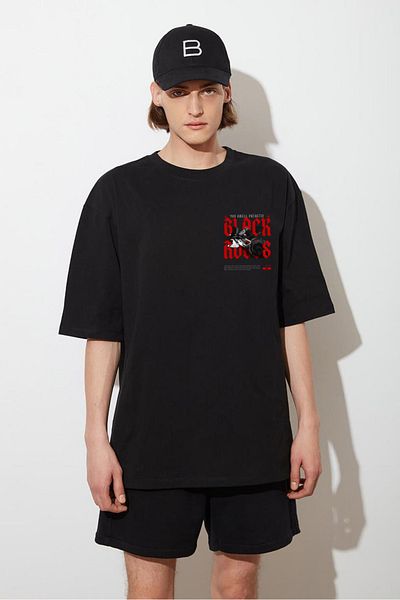 Relax family xf Ανδρικό μπλουζάκι Oversize βαμβακερό - Loose Fit, Basic Printed