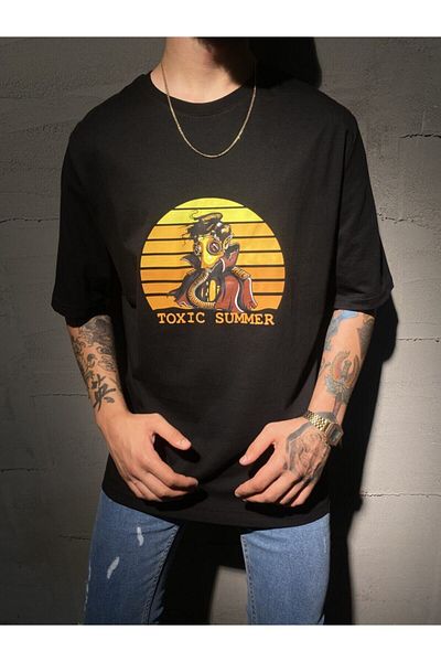 Relax family xf Мъжка тениска Toxic Black Oversize - Лятна