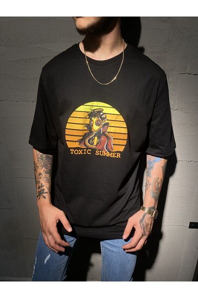 Relax family xf Мъжка тениска Toxic Black Oversize - Лятна