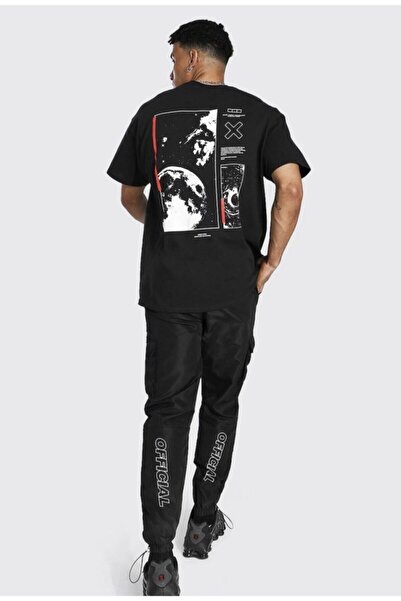 Relax family xf Ανδρικό μπλουζάκι Oversize - Back Planet Printed