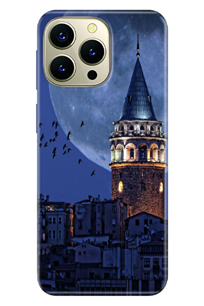 HİKİNG A43 / A48 Uyumlu Kılıf Baskılı Desenli Silikon Galata Moon