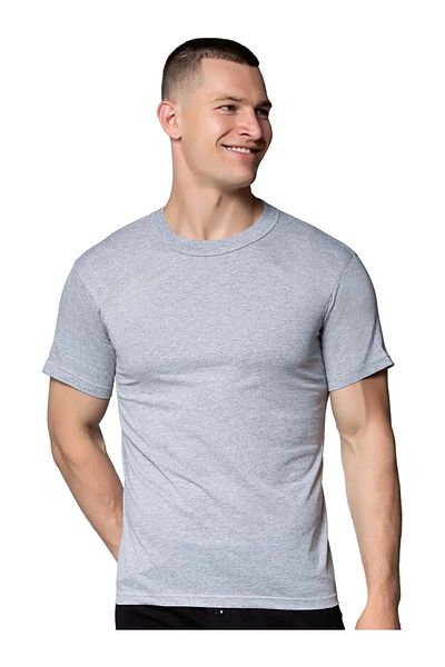 Pi Giyim 6-Piece Men's Combed Cotton Gray Crew Neck Undershirt