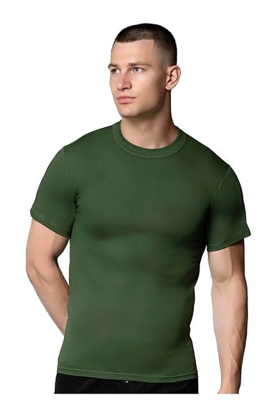 SİERNA 6-Piece Men's Combed Cotton Green Crew Neck Undershirt Undershirt Srn-003018