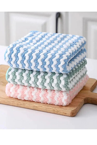 Single ( 3 Adet ) Mikrofiber Yumuşak Dokulu Temizlik Bezi 30*30 Cm Mutfak Bezi Leke Tutmaz Koku Yapmaz