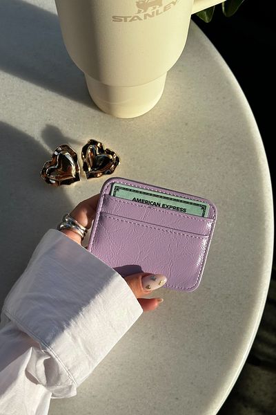 klovi Lilac Shiny Card Holder Wallet