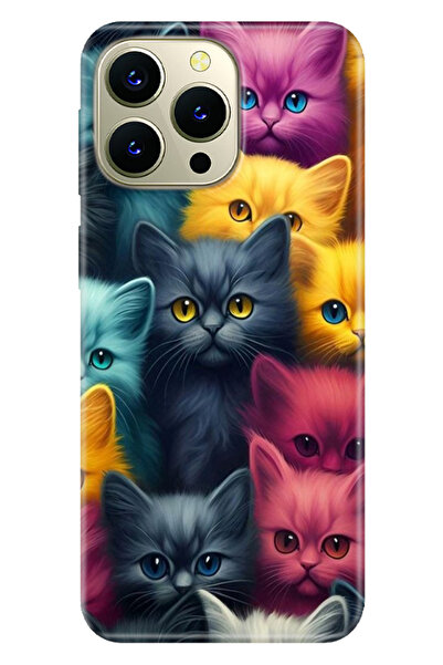 HİKİNG A43 / A48 Uyumlu Kılıf Baskılı Desenli Silikon Kedicikler