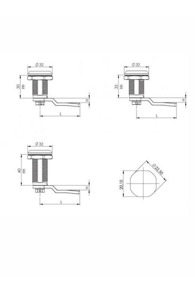 Oskar Butterfly Spring Panel Lock H:40Mm Chrome Plated