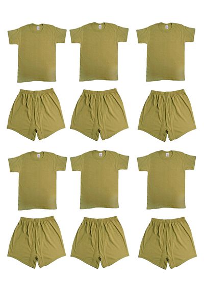 Pi Giyim Σετ 12 στρατιωτικών εσώρουχων Boxer Long Johns Recruit Paid Soldier Σετ εσώρουχα τυπικό χρώμα