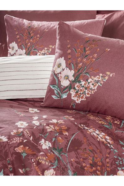 CPU ELEKTRONİK Double Cotton Box Duvet Cover Set - Vina Claret Red
