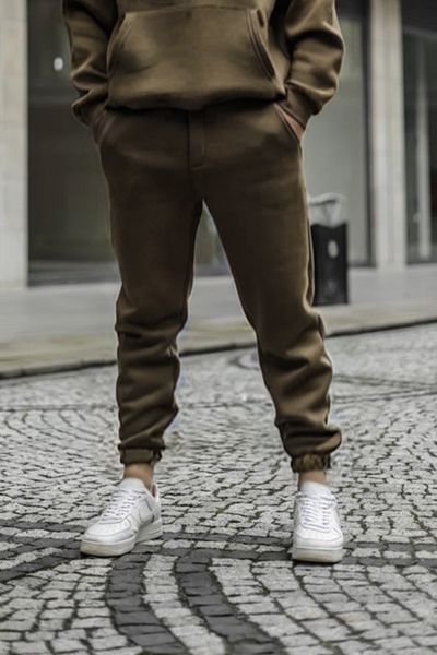 ruNadeS Men's Winter Warm Cotton Sporty Sweatpants with Elastic Legs