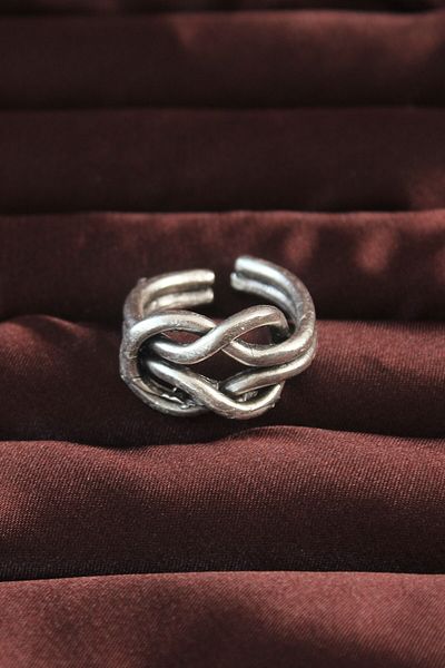 SeyCey.co Silver Color Knot Model Adjustable Men's Ring