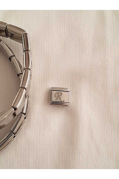 bijoux uniques Çelik R Harfli İtalyan Aksesuar