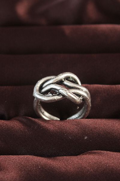 SeyCey.co Silver Color Knot Model Adjustable Men's Ring