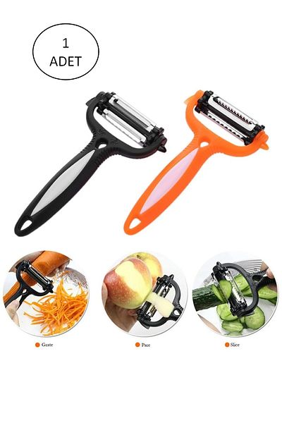Rasanet 3 Head Steel Peeler with Colored Handle - Peeler