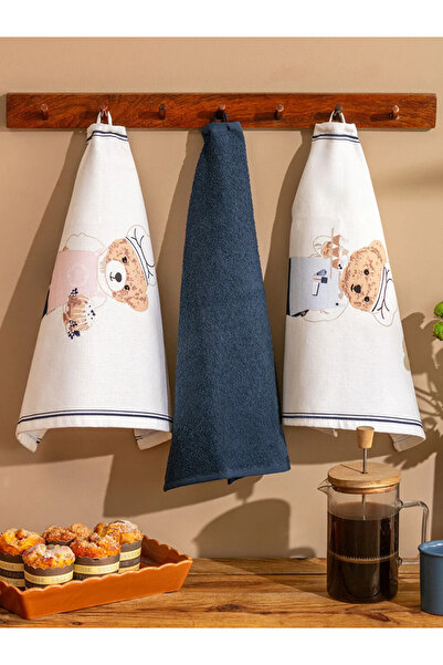 LC Waikiki Karışık Baskılı Ayıcık Teddy Baskılı Kurulama Bezi 3'lü 40x50 Cm