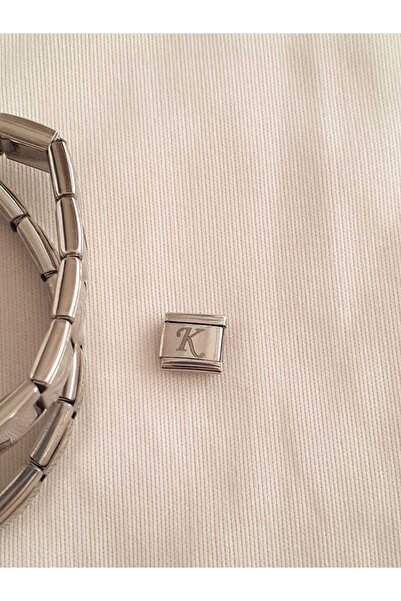 bijoux uniques Çelik K Harfli İtalyan Charm