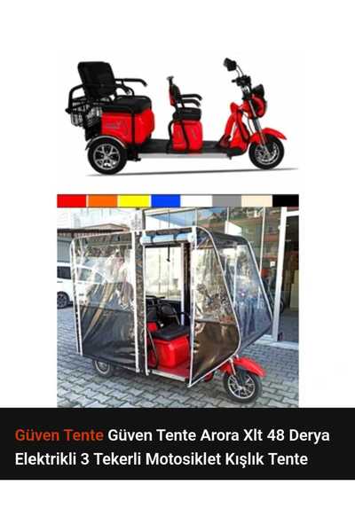 Arora Xlt 48 Derya Elektrikli 3 Tekerli Motosiklet Kışlık Tente