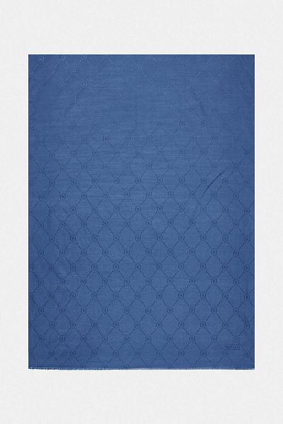 Vakko Şal din bumbac, mătase, monogramă 40753-albastru