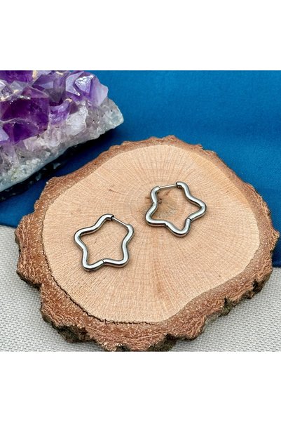Opia Takı & Aksesuar Steel Star Earrings