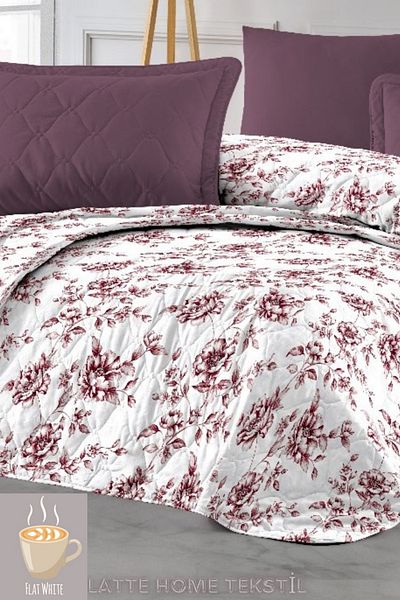 LATTE TEKSTİL Double Quilted Bedspread - Flat White, Multi-Purpose, 195X230Cm