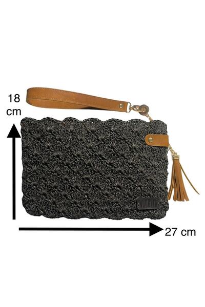 Nuggita Women's Handmade Black Color Clutch Portfolio Bag