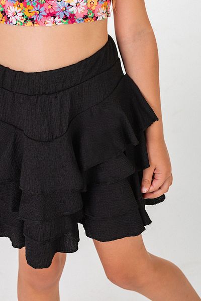 Fashion'S Fusta cu volane pentru fete Mykonos neagră