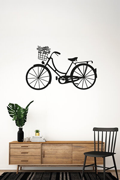 Kuzeylina Çiçekli Bisiklet Tablo - 45x27 cm | MDF Lazer Kesim | Dayanıklı ve ...
