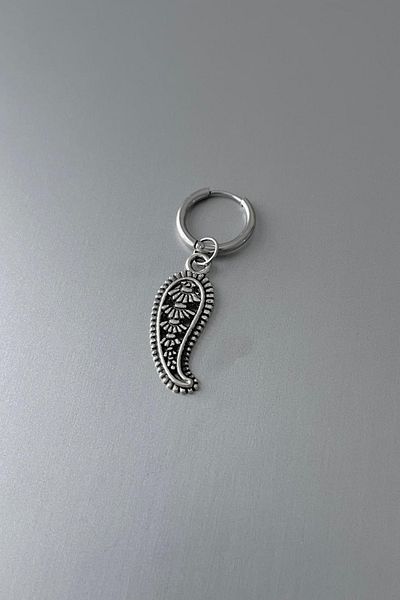 Jaida Moda Unisex Silver Vintage Dangle Steel Hoop Earrings