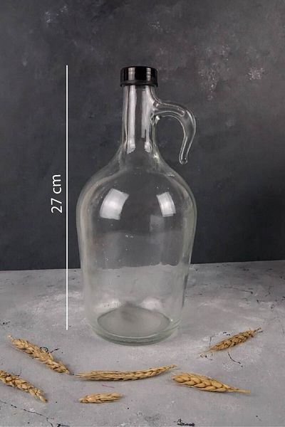 Karçiçeği Home Decorative Glass Softener Bottle 1500 Ml with Black Cap
