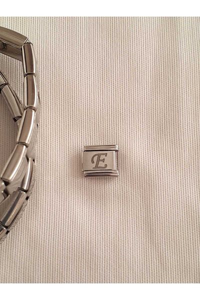 bijoux uniques Steel Letter E Italian Charm