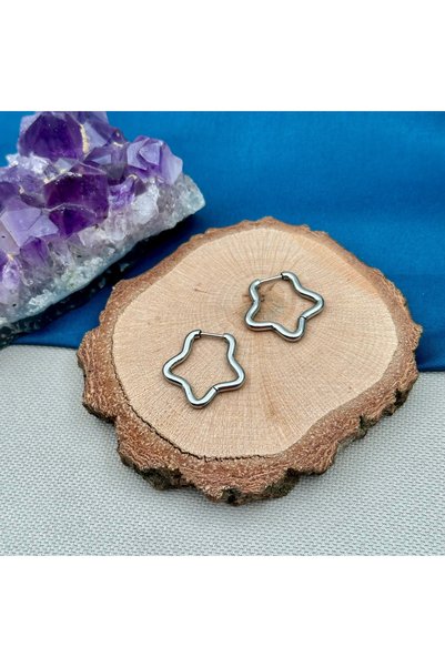 Opia Takı & Aksesuar Steel Star Earrings