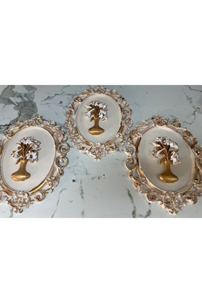 busraconcept Dekoratif 3 lü duvar tablosu 42cm