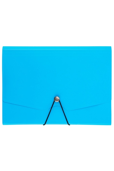 Bigpoint Lotte Gusseted File with 13 Pockets Elasticated A4 Transparent Blue
