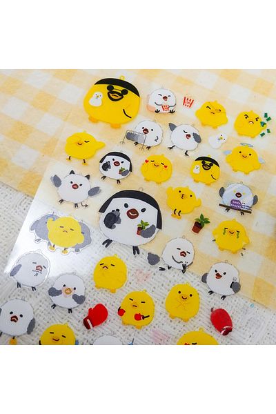 Bigpoint Pack of 15 Neon and Metal Stickers - Chicks