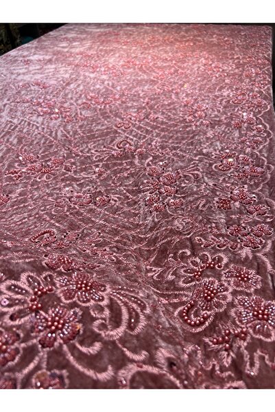 OsmanKumaşDantel Boncuk İşlemeli Kadife