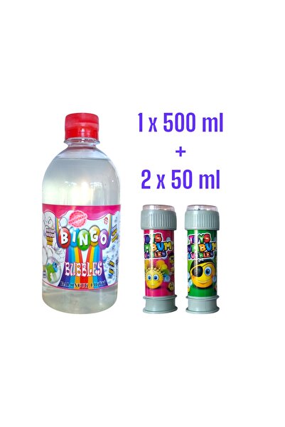 Oyunsal 2 Adet 50ml Üflemeli Köpük Oyunu + 1 Adet 500ml Baloncuk Likiti