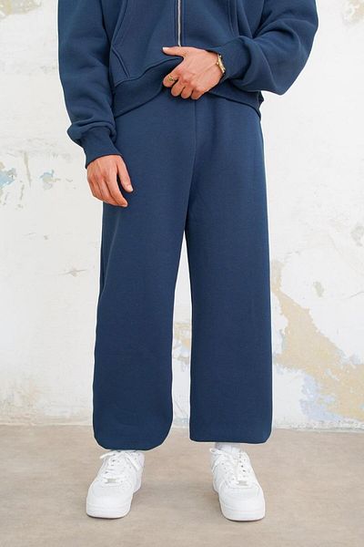 HAFKAGİYİM Μπλε Navy Cozy Basic Leg Elastic Oversize φόρμα