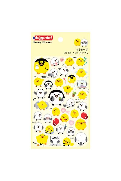 Bigpoint Pack of 15 Neon and Metal Stickers - Chicks