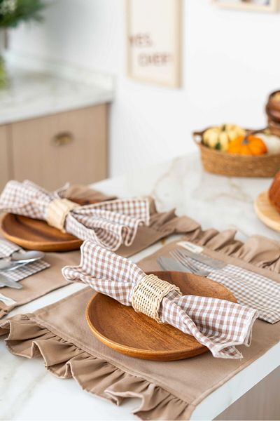 KaiHome 2 τμχ Δαχτυλίδι χαρτοπετσέτας Rattan / Δαχτυλίδι χαρτοπετσέτας