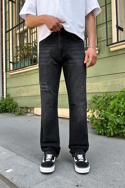 HAFKAGİYİM SMOKED Soft Minimal Ripped Detail 3Z DL φαρδύ παντελόνι