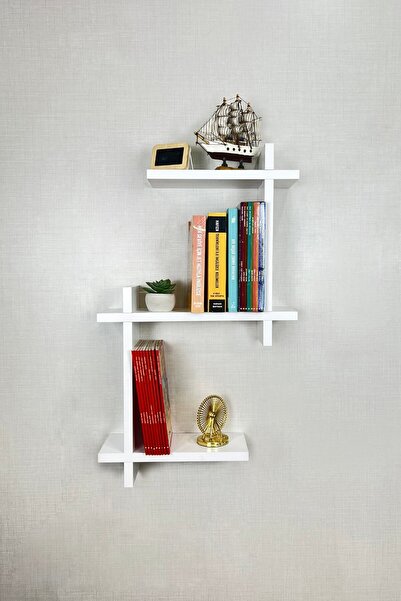Kiba Home Duvar Rafı Kitaplık Duvara Monte Kitap Rafı Modern Dekoratif Pratik...