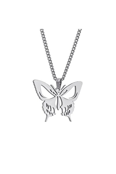 DarkellaStore القوطية الشرير المعادن الجمجمة فراشة قلادة