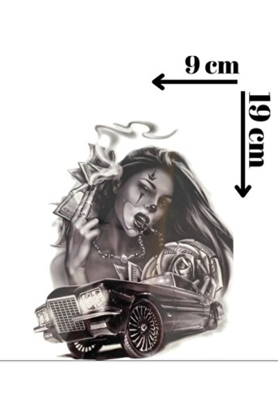 GLANZEND Gerçek Dövme Görünümlü Joker Modelli 3 Boyutlu Tattoo Geçici Dövme