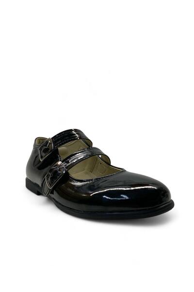 Tuğba Ortopedi 244 Orthopedic Girl's Black Patent Leather Ballerinas