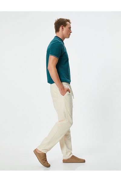 Koton Tricou polo slim din bumbac - mânecă scurtă și detaliu dungi
